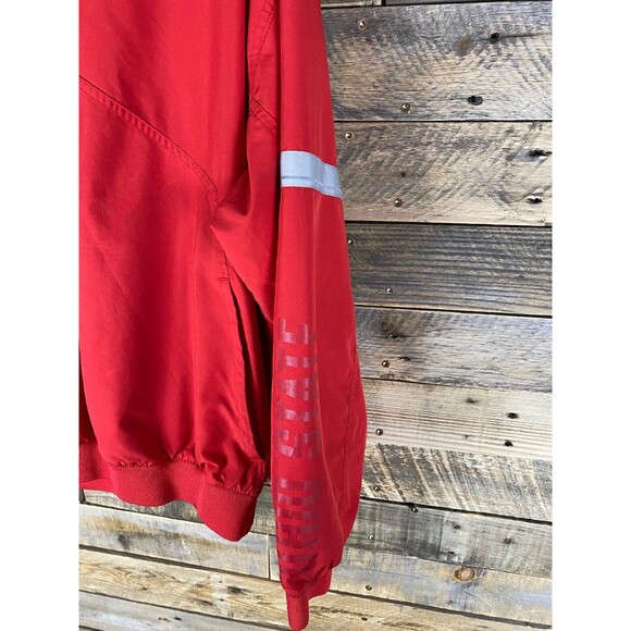 Nike Men's Sz M Red Ohio State Pullover Wind Breaker Reflective 1/4 Zip - Picture 8 of 15